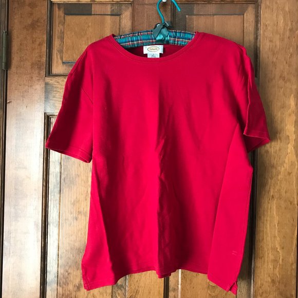 Talbots Tops - FINAL PRICE - Talbots Red Crewneck Short Sleeve Tee Large